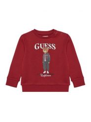 Guess Bluza N6BQ03 K6112 Czerwony ciemny Regular Fit. Czerwone bluzy dla chłopców Guess, z aplikacjami, z bawełny, bez ramiączek, bez kaptura. Za 154.99 zł.