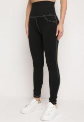 Czarne Legginsy z Wysokim Stanem Stylizowane na Jeansy Elayn. Czarne jeansy damskie Born2be, z podwyższonym stanem. Za 64.99 zł.