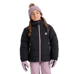 Kurtka śniegowa techniczna dla Dziewczynki SNOWYHILL PUFFY 10K Czarny. Czarne buty zimowe dziewczęce Roxy, bez wzorów, bez zapięcia. Za 459.99 zł.