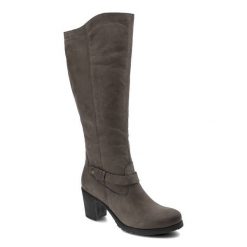 Kozaki damskie Pollonus, cholewka wykonana ze skóry naturalnej nubuk wsuwana konstrukcja z wygodnum suwakiem dodatkowy pasek z klamrą stabilny obcas,. Brązowe kozaki damskie Pollonus, z nubiku, przed kolano, bez obcasa, na obcasie. Za 299.00 zł.