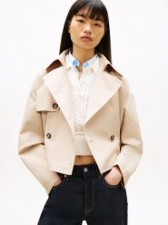 Tommy Jeans kurtka przejściowa Kobiety beżowy, S. Brązowe kurtki damskie Tommy Jeans, s, bez wzorów, z jeansu, bez kaptura. Za 479.95 zł.