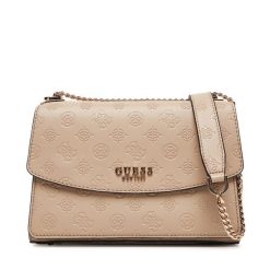 Torebka Guess. Brązowe listonoszki damskie Guess, z aplikacjami, bez dodatków. Za 359.99 zł.