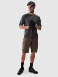 4F Spodenki rowerowe MTB męskie - brązowe L. Brązowe krótkie spodenki sportowe męskie 4f, l, bez wzorów, z elastanu, rowerowe. W wyprzedaży za 139.99 zł.