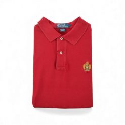 Second life - Krótki rękaw Męskie Polo Czerwone - Jak nowy. Czerwone buty sportowe męskie Ralph Lauren, bez zapięcia, na golfa. Za 114.17 zł.