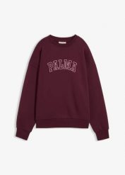 Bluza oversize z mieszanki bawełny. Czerwone bluzy damskie bonprix, bez wzorów, z bawełny, bez kaptura. Za 109.99 zł.