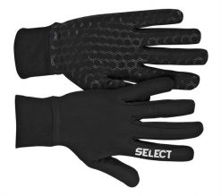 Rękawiczki piłkarskie treningowe męskie Select. Czarne rękawiczki męskie Select, na zimę, bez wzorów, z materiału, sportowe. Za 54.00 zł.