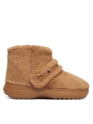 Crocs Kapcie Classic Unfurgettable Boot 211743 Beżowy. Brązowe kapcie damskie Crocs, bez wzorów, z materiału. Za 379.99 zł.