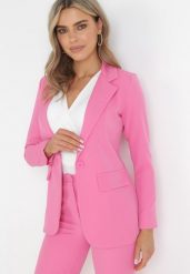 Różowa Marynarka Jednorzędowa z Ozdobnymi Klapami Tayle. Czerwone żakiety damskie Born2be, l, bez wzorów, klasyczne. Za 99.99 zł.