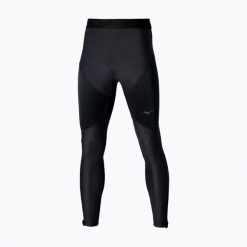 Legginsy do biegania męskie Mizuno Tech Thermal Charge Long. Czarne legginsy sportowe męskie Mizuno, m, bez wzorów, z materiału, długie, do biegania. Za 239.99 zł.