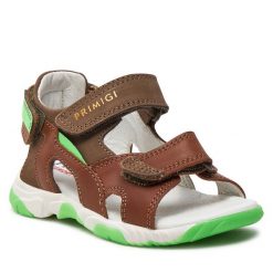 Sandały Primigi. Brązowe sandały chłopięce Primigi, bez zapięcia. Za 159.99 zł.