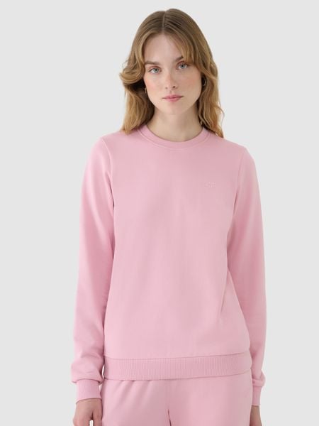 4F Bluza dresowa nierozpinana bez kaptura damska - różowa L. Czerwone bluzy damskie 4f, l, bez wzorów, z bawełny, bez kaptura. W wyprzedaży za 79.99 zł.