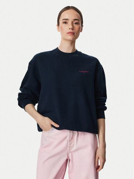 Tommy Jeans Bluza Script DW0DW23583 Granatowy Regular Fit. Niebieskie bluzy damskie Tommy Jeans, xs, bez wzorów, z bawełny, bez kaptura. Za 409.99 zł.