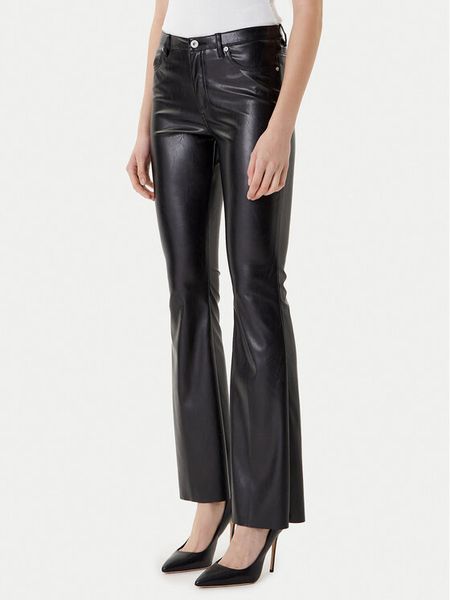HUGO Spodnie z imitacji skóry Hableu-1 50542417 Czarny Slim Fit. Czarne spodnie materiałowe damskie Hugo, bez wzorów, ze skóry. Za 439.99 zł.