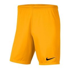 Męskie Spodenki Dry Park III. Żółte krótkie spodenki sportowe męskie Nike, l, bez wzorów, trekkingowe. Za 102.99 zł.