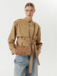 Calvin Klein Torebka Emblem Aop LV04F1164G Brązowy. Brązowe torebki do ręki damskie Calvin Klein, bez wzorów, z materiału, bez dodatków. Za 329.99 zł.