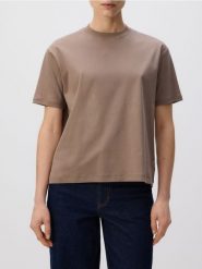 T-shirt oversize z merceryzowanej bawełny - brązowy. Brązowe t-shirty damskie Reserved, l, bez wzorów, z bawełny, bez kołnierzyka. Za 119.99 zł.