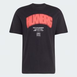Koszulka Audi Formula One Team Nico Hulkenberg Graphic I. Czarne koszulki sportowe męskie Adidas, xl, bez wzorów, z bawełny, bez kołnierzyka, bez ramiączek. Za 179.00 zł.