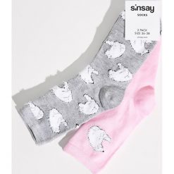 Skarpetki misie - Jasny szar. Szare skarpety damskie Sinsay. Za 14.99 zł.