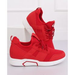 Buty sportowe czerwone X-9762 Red. Czerwone obuwie sportowe damskie ButyModne, bez wzorów, z materiału, na fitness i siłownię. Za 88.74 zł.