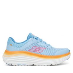 Buty do biegania Skechers. Niebieskie obuwie sportowe damskie Skechers, bez wzorów, do biegania. Za 309.99 zł.