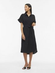 Vila Bluzka - Hula Kobiety Sztuczne włókno czarny, 34. Czarne bluzki damskie Vila, bez wzorów, z włókna, bez kołnierzyka, bez ramiączek. Za 249.95 zł.