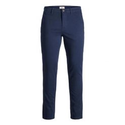 Spodnie Jack & Jones Chino navy. Niebieskie spodnie sportowe męskie Jack&Jones, bez wzorów. Za 166.90 zł.