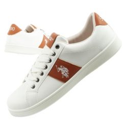 Buty trampki sneakersy męskie U.S. Polo Assn. Białe trampki męskie U.S. Polo Assn., bez wzorów, eleganckie, bez zapięcia. Za 169.00 zł.