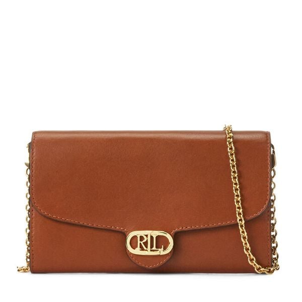 Torebka LAUREN RALPH LAUREN. Brązowe torebki do ręki damskie Lauren Ralph Lauren, bez wzorów, wizytowe, bez dodatków. Za 529.99 zł.