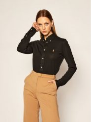 Polo Ralph Lauren Koszula Heidi 211664427010 Czarny Slim Fit. Czarne koszule damskie Polo Ralph Lauren, m, bez wzorów, z bawełny, bez kołnierzyka, bez ramiączek. Za 729.99 zł.