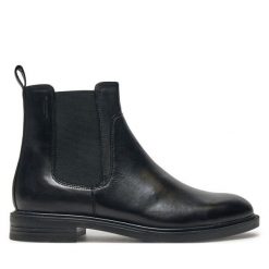 Sztyblety Vagabond Shoemakers. Czarne botki damskie Vagabond Shoemakers, bez obcasa, na płaskiej podeszwie, bez zapięcia. Za 609.99 zł.