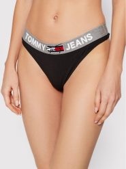 Tommy Jeans Stringi UW0UW02823 Czarny. Czarne stringi damskie Tommy Jeans, xl, bez wzorów, z bawełny. Za 69.99 zł.