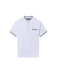 Mayoral Polo 6163 Biały Regular Fit. Białe t-shirty dla chłopców Mayoral, bez wzorów, z bawełny, bez ramiączek. Za 109.99 zł.