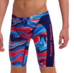 Spodenki FUNKY TRUNKS Wave Craze - jammery chłopięce. Niebieskie kąpielówki dla chłopców FUNKY TRUNKS, bez wzorów, z elastanu. Za 199.00 zł.