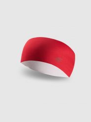 4F Opaska na głowę uniseks - czerwona L/XL. Czerwone czapki i kapelusze męskie 4f, bez wzorów, z elastanu. Za 49.99 zł.