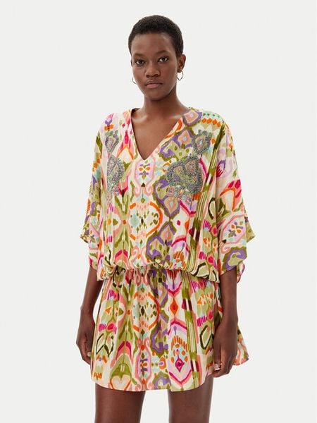 LOLA CASADEMUNT Sukienka letnia LS2516049 Kolorowy Regular Fit. Sukienki damskie LOLA CASADEMUNT, na lato, s, bez wzorów, z wiskozy, bez kołnierzyka, bez ramiączek. Za 419.99 zł.