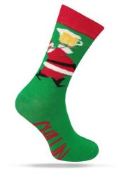 Świąteczne Skarpetki - Alties - Mikołaj z Kuflem Piwa. Skarpety męskie Alties, bez wzorów, z bawełny. Za 19.90 zł.