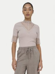 ONLY Bluzka Tilde 15335353 Beżowy Slim Fit. Brązowe bluzki damskie Only, xl, bez wzorów, z wiskozy, bez kołnierzyka, bez ramiączek. Za 119.99 zł.