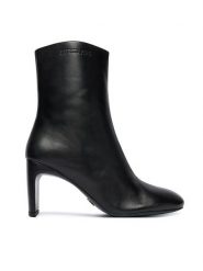 Patrizia Pepe Botki 2Y0036 L048 K103 Czarny. Czarne botki damskie Patrizia Pepe, ze skóry, bez obcasa, na słupku, bez zapięcia. Za 1,529.00 zł.