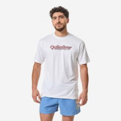 Koszulka UV surfingowa męska Quiksilver Til. Białe koszulki sportowe męskie Quiksilver, m, bez wzorów, z bawełny, bez kołnierzyka, bez ramiączek, narciarskie. Za 159.99 zł.