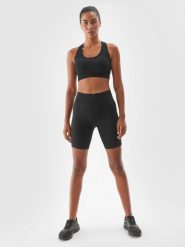 4F Legginsy kolarki treningowe damskie - czarne XS/S. Czarne legginsy damskie 4f, s, bez wzorów, z dzianiny, z podwyższonym stanem, krótkie, na fitness i siłownię. Za 119.99 zł.