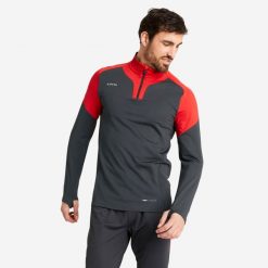 Bluza piłkarska Kipsta Viralto Club. Czerwone bluzy męskie KIPSTA, xl, bez wzorów, z elastanu, bez kaptura, do piłki nożnej. Za 99.99 zł.