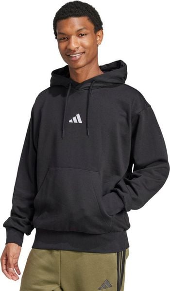 Bluza męska adidas Essentials Feelcozy Fleece Hoodie czarna JE3807 L. Czarne bluzy męskie Adidas, l, bez wzorów, bez kaptura. Za 216.80 zł.