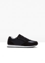 Sneakersy z zamkiem. Czarne obuwie sportowe damskie bonprix, z aplikacjami, z materiału. Za 122.99 zł.
