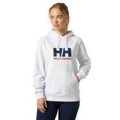 Damska bluza z kapturem z logo Helly Hansen 2.0. Białe bluzy damskie Helly Hansen, bez wzorów, z kapturem. W wyprzedaży za 285.05 zł.