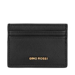 Etui na karty kredytowe GINO ROSSI. Czarne portfele damskie Gino Rossi, bez wzorów. Za 39.99 zł.