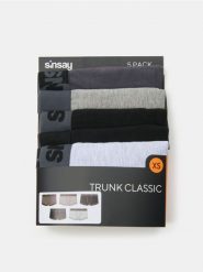 Bokserki Classic 5 pack - szary. Szare bokserki męskie Sinsay, l, bez wzorów. Za 49.99 zł.