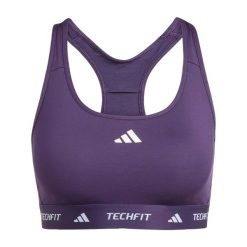 Biustonosz dla kobiet adidas Techfit. Fioletowe biustonosze Adidas, bez wzorów, z materiału. Za 214.50 zł.
