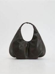 Duża torebka hobo - ciemnobrązowy. Brązowe torebki do ręki damskie Reserved, bez wzorów, ze skóry, duże, bez dodatków. Za 159.99 zł.