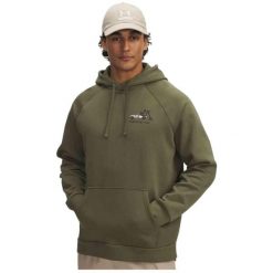 Bluza Męska Under Armour Z Kapturem Khaki Rival Fleece Hbr Logo HD. Zielone bluzy męskie Under Armour, bez zapięcia, na fitness i siłownię. Za 159.99 zł.