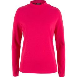Shirt ze stójką bonprix czerwień granatu. Czerwone bluzki damskie bonprix, bez wzorów, bez kołnierzyka, bez ramiączek. Za 24.99 zł.